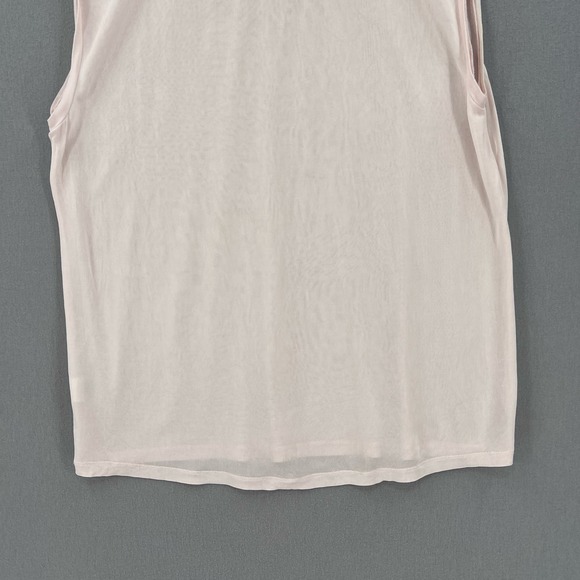 EQUIPEMENT Shirt Womens Small Light Pink Sheer Drapey Crew Neck Muscle tee Tank - Picture 6 of 15